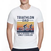 Triathlon Triathlet Runninger Schwimmbäder Lustiger Triathlon Papa wie ein normaler Papa T-Shirt Herren Sommer Streetwear T-Shirt