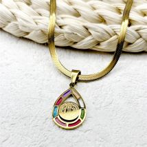 Saint Benedict Bunte Emaille Anhänger Halskette Frauen Männer Edelstahl Gold Farbe San Benito Schlangenkette Religiöser Schmuck