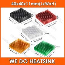 WIR MACHEN KÜHLKÖRPER, 40 x 40 x 11 mm, schwarz eloxierter Aluminium-Kühlkörper mit Wärmeleitpad