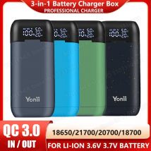 18650 Custodia per caricabatteria Scatola per banca di potere fai-da-te portatile QC3.0 PD 18W Custodia di ricarica rapida per batterie al litio 18650 21700 20700