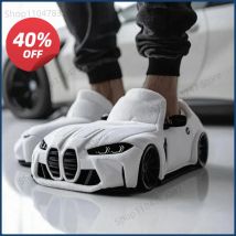 2025 Divertenti Pantofole di peluche per auto a forma di veicolo per BMW Pantofole Scarpe di pezza Donna Uomo Regali di San Valentino Casa interna Zapatillas