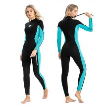 Damen-Neopren-Schnorchelanzug aus 3 mm Neopren, warm, gegen Quallen, kältebeständig, einteiliger Neoprenanzug mit Reißverschluss hinten zum Schwimmen, Driften, Surfen