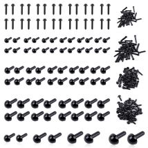 KRABALL 200 par plastikowych oczu 3/4/5/6 mm Bezpieczne oczka do filcowania igłowego dla lalek misiów Zwierzęta Czarne oczy Akcesoria dla lalek