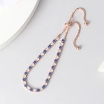 Tennis Armbänder Für Frauen Einfache Blau Runde 3*3mm Zirkon Rose Gold Farbe Mädchen der Armband Jewerlly Mode koreanische Geschenke H055