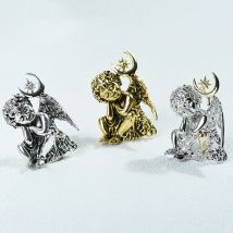 ICEYY Vintage dreidimensionale Engels-Brosche, glänzende Boutique-Dekoration, mittleres Design, Abzeichen, Korsagen