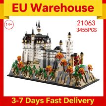 3455 Stück Neuschwanstein Castle Bausteine Architektur Raumdekoration Ziegel Modell Weihnachtsgeschenke kompatibel mit 21063