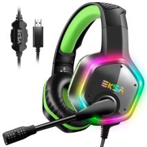 Cuffie da gioco USB per PC/PS4/PS5 Cuffie cablate per computer con audio surround 7.1 con microfono con cancellazione del rumore Gamer con luce RGB