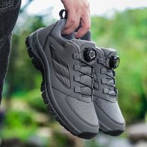 HKDQ Herren-Wanderschuhe mit rotierender Schnalle, große Größe 48, atmungsaktive Mesh-Trekkingschuhe, rutschfeste Kletter-Sportschuhe für Herren im Freien