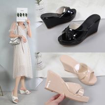 Size 30-41 New Summer Fashion Comfortable 8 CM High Heel Slippers for Women Wedges High Heel Sandals