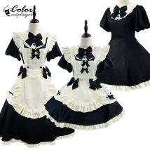 Farbe Cosplayer Schwarz Lolita Anime Cosplay Kostüm Karneval Comic Ausstellung Kleid Frauen Anzug Vintage Europäische Maid Kleidung