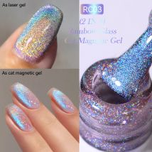 LILYCUTE 7 ml Laser Katze Magnetische Gel Nagellack Blau Lila Glas Gel Nagellacke Soak Off Semi Permanent UV Gel für Nagel Kunst