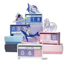 Neue 2025 niedlichen Wal und Hirsch ewigen Kalender Cartoon Tiere Holz Desktop-Kalender Home Dekoration Zubehör