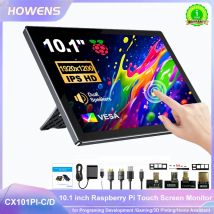 HOWENS Monitor touch screen Raspberry Pi da 10,1 pollici Display IPS 1920x1200 HDMI Type-C USB-C per compatibile PI Banana Win Pi 5 4