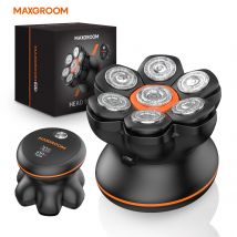 Máquina de afede cabeza MAXGROOM 7D para hombres calvos IXP6 resistente al agua USB recargable recorpelo eléctrico barba espada flotante navaja magnética