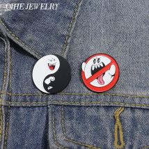 Cartoon Yin-Yang Ghost Boo Brosche Emaille Pins kreative Punk-Spiel Broschen Rucksack Kleidung Revers Abzeichen Schmuck Zubehör Geschenk