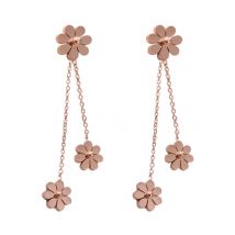 316L Stainless Steel New Fashion Upscale Jewelry Sweet Daisy Flowers Studs Piercing Charm Chain Tassel Drop Earrings For Women