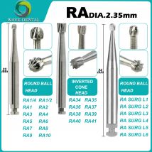 WAVE Dentalbohrer, Wolframkarbidbohrer, Zahnmedizinbohrer, runder Kopf, umgekehrter Kegel, Implantatbohrer RA für Handstücke mit niedriger Geschwindigkeit, 2,35 mm