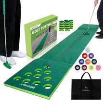 CRESTGOLF Golf Putting Green Spiel Praxis Matte Set Üben Training Aids Geschenk für Indoor & Outdoor