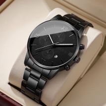 Luxus Herren Business Uhren Mode Roma Zifferblatt Männer Quarzuhr Kalender Armbanduhren für Mann Uhr Reloj Hombre (Ohne Box)