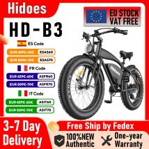 Mountain bike elettrica Hidoes B3 26 * 4.0 pollici Pneumatici grassi fuoristrada 1200W Motore brushless 60 km / h Velocità massima 48 V 18,2 Ah 50-60 km Chilometraggio