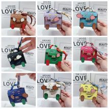 Mini Handmade Bag Keychain Tiny PU Leather Handbag Decoration Pendant Backpack Earphone Case Keyring Charm Miniature Purse