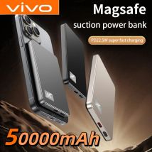 VIVO 50000mAh Portable Magnetic Wireless PowerBank 3C Certification Thin Power Bank Portable Battery Display For iPhone Samsung