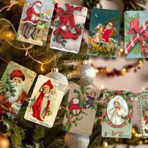 1 Satz Weihnachten hängen Banner Vintage Karton Santa Claus Hirsch Papier Banner für Weihnachten Home Party Dekorationen Noel Geschenke liefern