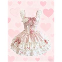 Sweet Lolita Y2k Mini Dresses Women Lace Patchwork Short Sleeve Elegant Bandage French Vintage Short Party Dress Female