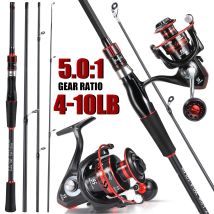 Sougayilang Carbon Angelrute und Metallspule Angelrolle Komplettset 10LB Max Drag Bass Karpfen Süßwasser Angeln Pesca