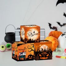 12 Stück Halloween-Geschenkbox aus Papier, Geschenkverpackung für Kinder während Feiertage, Geschenkbox für Süßigkeiten, Kekse