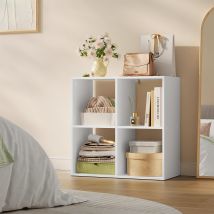 Bücherregal aus Holz, Würfel-Aufbewahrungsregal, freistehendes Bücherregal, Raumteiler, Büroregal, Aktenschrank für Wohnzimmer, 60 x 60 x 29 cm
