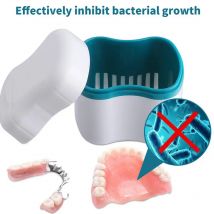 1pc Reise Doppel-schicht Lagerung Box Reiniger Pinsel Prothese Fall Zahnersatz Container Mit Korb Prothese Box Bad