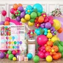 103pcs Balloon Arch Wreath Set, green pink, blue yellow Purple orange balloons for birthdays teen parties weddings graduations