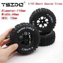 YSIDO 4 pz 110mm 1/10 Corso Breve Camion Pneumatici Ruota Con 12mm Esagonale Per Slash Arrma Senton HuanQi 727 Vkar 10sc Hpi Rc Auto