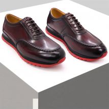 Echtes Leder, lässiges Herren-Obermaterial, Schnür-Design, bequem, rutschfest, langlebig,