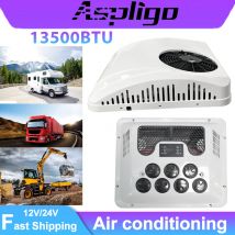 Aspligo 13500BTU Klimatyzacja Dachowa do Kampera 12V 24V Elektryczna Klimatyzacja Parkowa do Ciężarówki Kampera Vanów Przyczep Kempingowych Kamperów