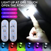 1pcs Touch Sensor LED 8 LED Ambient Light Car Interior Roof lampada da lettura Wireless USB