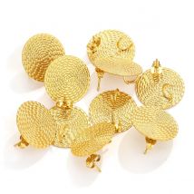 10 stücke Edelstahl Böhmischen Zusammengestellt Runde Ohrring Stud Mode Ohrring Basis Anschlüsse DIY Ohrring Nadel Post Stoppe