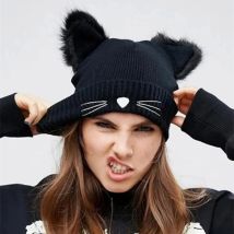 Hot Sale Cute Cat Ear Women Beanie Hat Warm Winter Hats For Women
