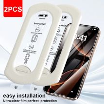 2PCS HD Vetro Temperato Senza Polvere Installare Scatola di Protezione Per IPhone 16 15 14 13 12 11 Plus ProMax X XS XsMax XR Anti Peeping pellicola
