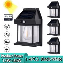 1-4PCS Lampade da parete solari al tungsteno IP65 Lampade di sicurezza con sensore di movimento wireless impermeabile Illuminazione dal tramonto all'alba per l'arredamento del giardino