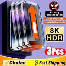 Protector de pantalla de privacidad con revestimiento oleofóbico para iPhone 17 Pro Max 16 15 13 11 14 12 Air 16E Mini SE 7 XR instalación sin polvo