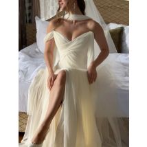Booma A-Line Sweetheart Pleat Sleeveless Satin Simple Wedding Dresses One-Shoulder Brides Gown Custom Made 2025