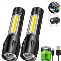Tragbare COB + LED Camping Licht Taschenlampe USB Aufladbare Zoom Taktische Taschenlampe Lampe Seite Lampe Wasserdichte Outdoor Notfall Taschenlampe