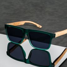 Ultraleichte modische Sonnenbrille für Damen und Herren – Retro-Walnuss-Stil, robuster PC-Rahmen, ideal für Freizeitkleidung