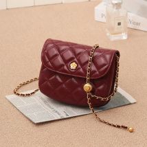 ITAMOOD Damen-Kettentasche, Kosmetikaufbewahrung, modische Umhängetasche aus Schaffell mit verstellbarem Schultergurt, Original-Designermarke