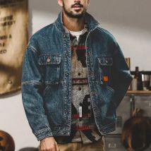 Winter 2025, lockerer Cowboy-Mantel für Herren, trendig, gewaschen, niedriger Preis, Y2k, neu in lässigen Denim-Jacken, Herren, koreanische beliebte Kleidung, Luxus