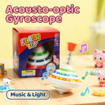 Trottole magiche classiche Giocattolo Musica leggera Giroscopio Giocattoli per bambini con luce flash a LED Musica Giocattoli divertenti Bambini Ragazzi Regalo di compleanno