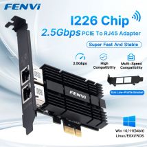 FENVI 2,5 Gbit/s PCI-E zu RJ45 Netzwerkkarte Dual Ports für Intel I226 1000/2500 M PCI Express Wlan Adapter für Desktop Windows 10/11