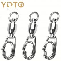 YOTO Atibin Hochfester Angelwirbel aus Stahl, rostfreier Anschluss, drehbare Druckknöpfe, Süßwasser-Kugellager, Angelschnapp, Salzwasser